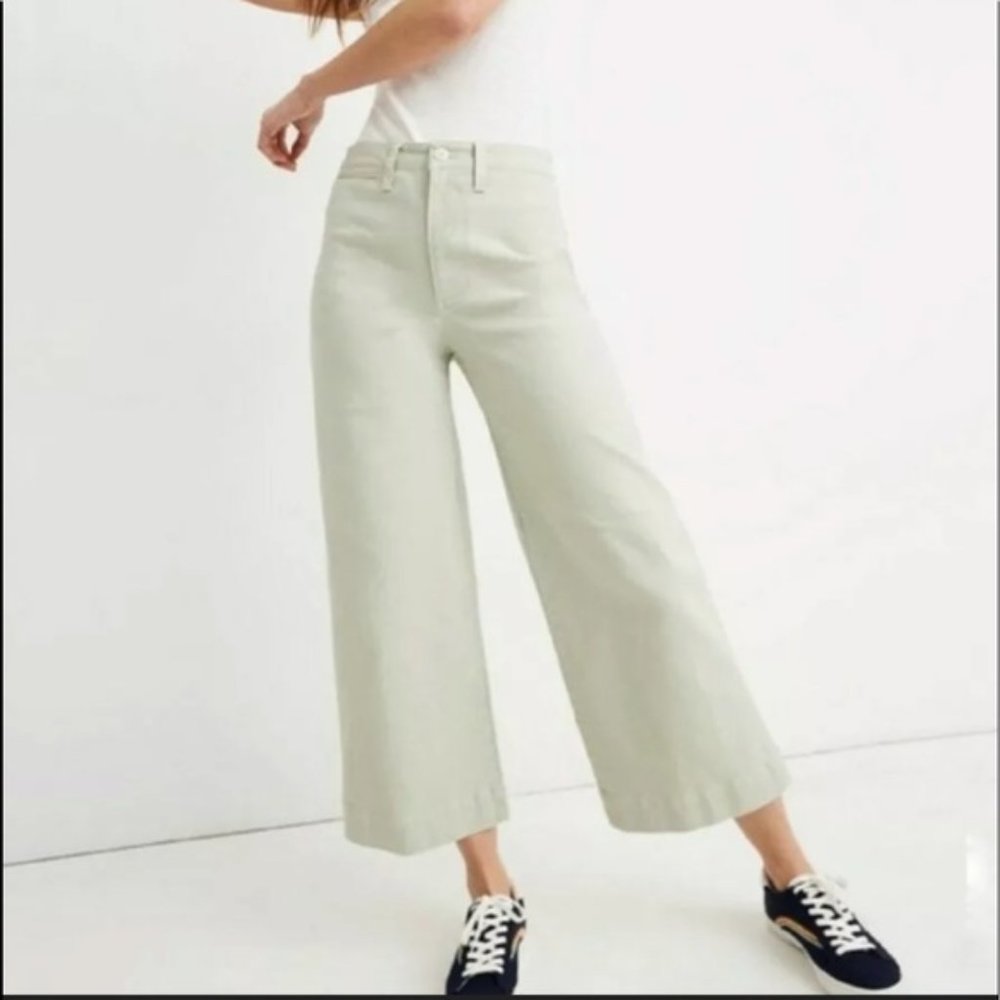 Madewell Emmett Wide Leg Cropped Pants, Size 36P